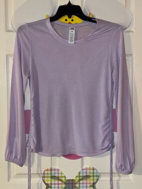 JoyLab Lavender Long-Sleeve Side-Tie Top